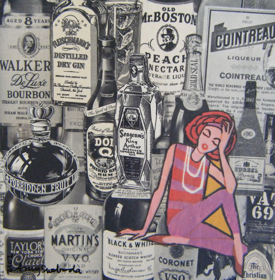 bottles . . . 5" x 5" . . . Sold